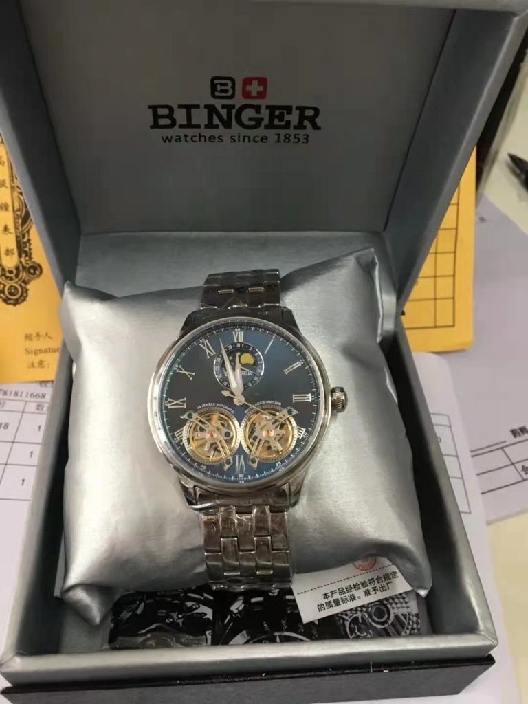 Binger Double Tourbillon SS Watch