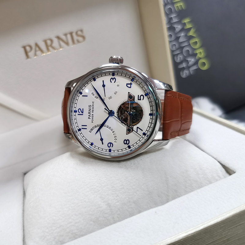 Parnis Power Reserve White Dial