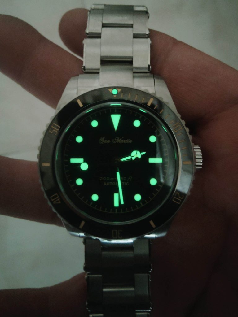 San Martin Diver Dial Lume