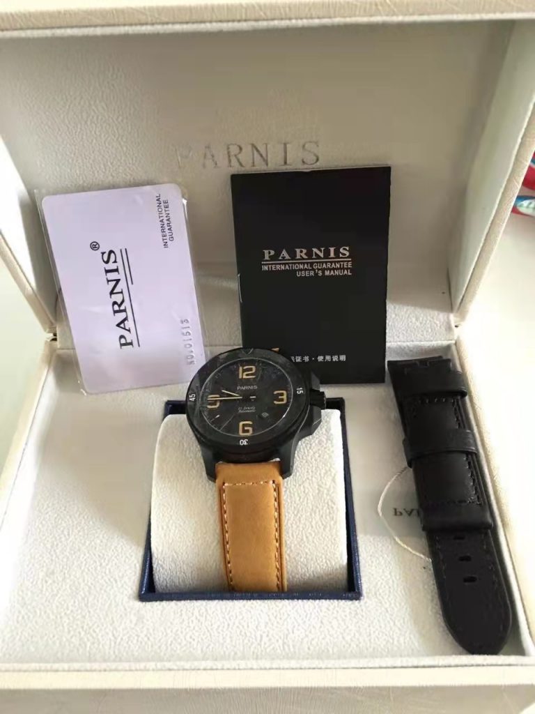 Parnis Watch with Extra Black Leather Strap