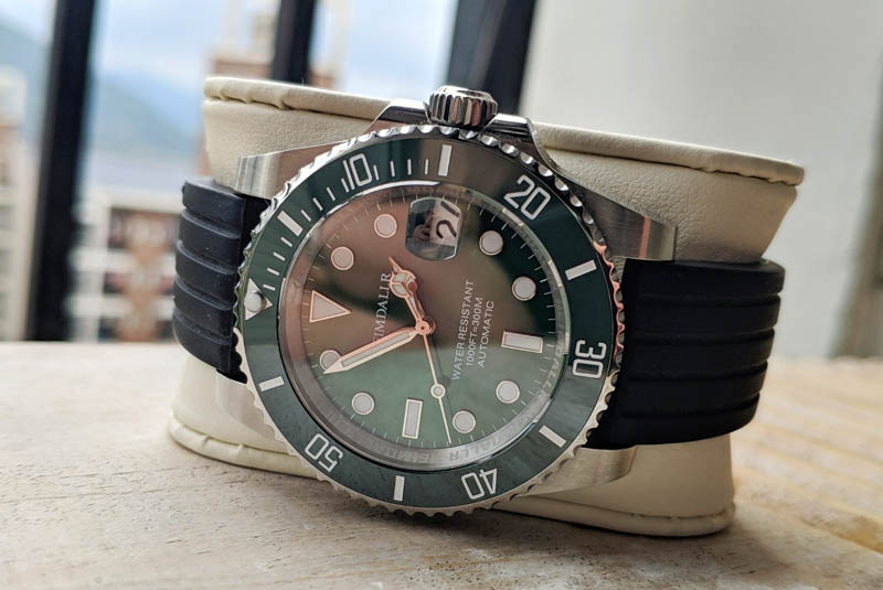 Heimdallr Green Sub with Black Rubber Strap