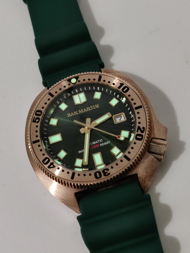 San Martin Bronze Watch Green Band