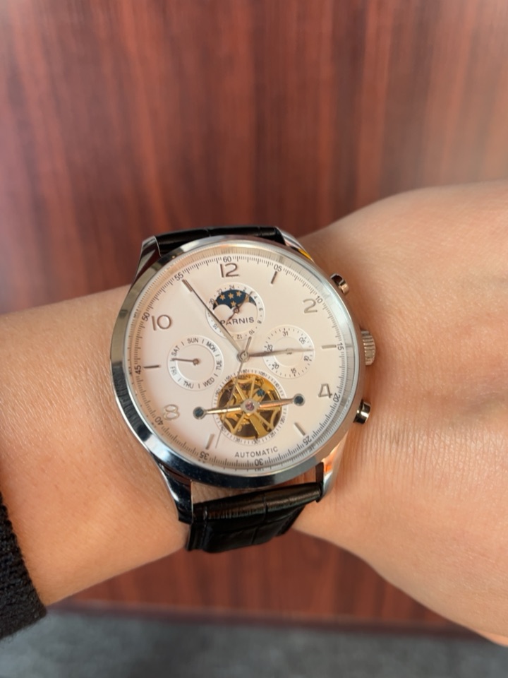 Parnis Moon Phase Wrist Shot